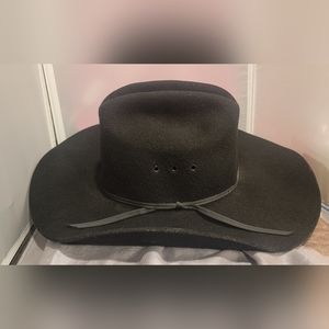 MHT Western Hat, Wool/Fur Black Size 7 56 XX Made in the USA